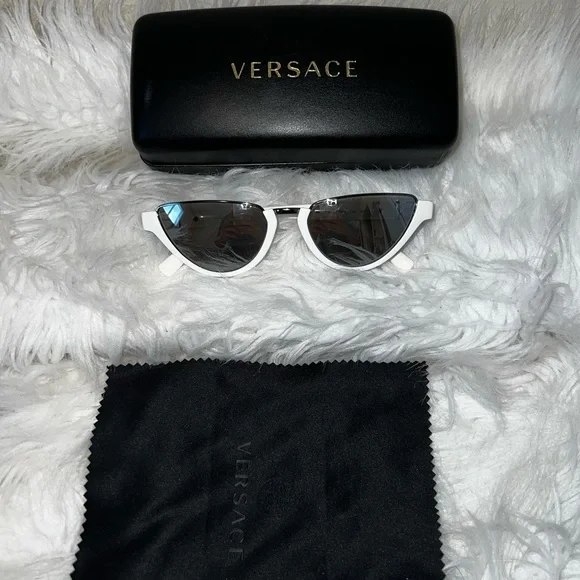 Versace White Frame Sunglasses - Picture 2 of 3